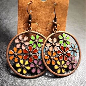 Floral Enamel Earrings